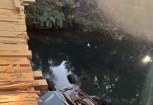 Poeira faz homem perder controle de carro e ele morre após cair de ponte em rio de MS