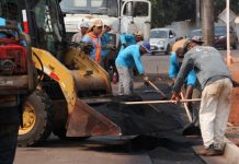Prefeitura inicia reparos em pista com obras de revitalização no Anhandui