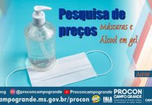 Procon CG replica pesquisa de álcool em gel e máscaras respiratórias para conscientizar uso