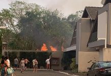 Incêndio atinge fundos de condomínio em Campo Grande; Corpo de Bombeiros controlou fogo