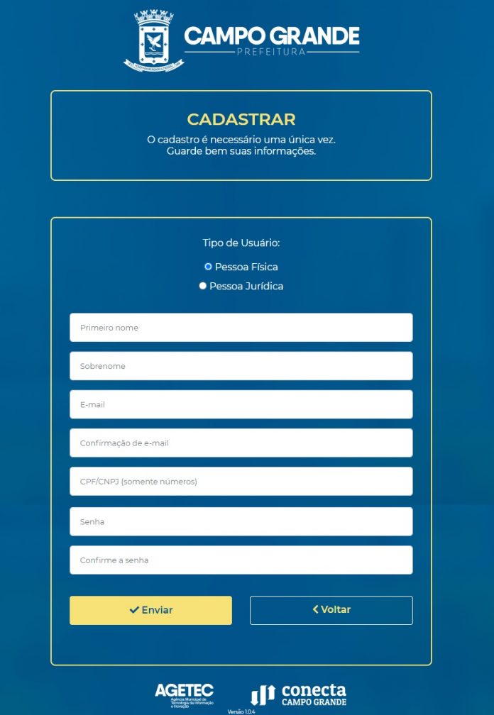 cadastro semadur
