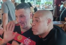 Materazzi se veste de Flamengo, e Adriano dá início a fim de semana de despedida