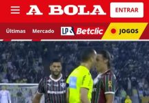 Imprensa internacional repercute peitada de árbitro em Canobbio, do Fluminense: “Nunca visto”
